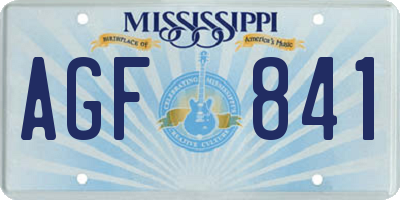 MS license plate AGF841