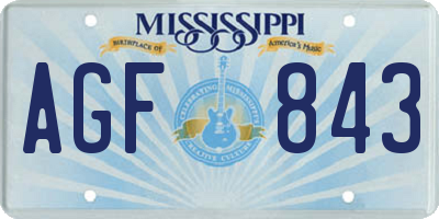 MS license plate AGF843