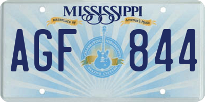 MS license plate AGF844