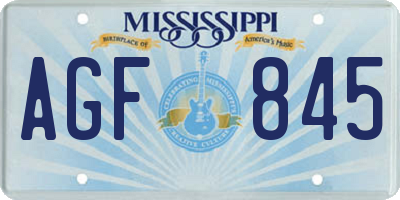 MS license plate AGF845