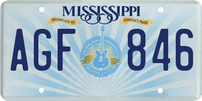 MS license plate AGF846