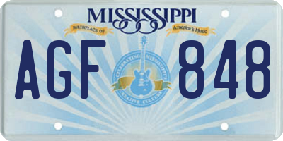 MS license plate AGF848