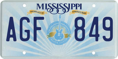 MS license plate AGF849