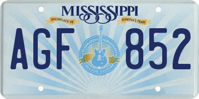 MS license plate AGF852