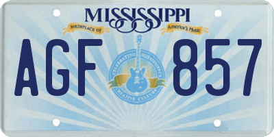 MS license plate AGF857