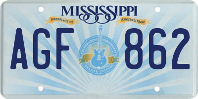 MS license plate AGF862