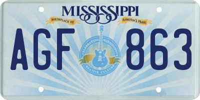 MS license plate AGF863