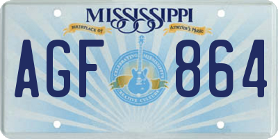 MS license plate AGF864