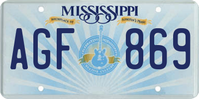 MS license plate AGF869