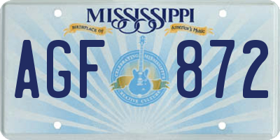 MS license plate AGF872