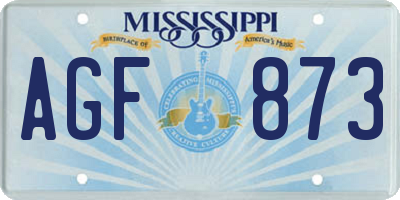MS license plate AGF873
