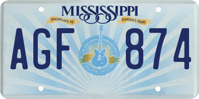 MS license plate AGF874