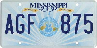 MS license plate AGF875