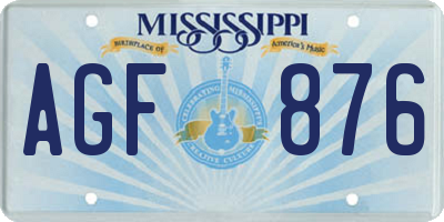 MS license plate AGF876
