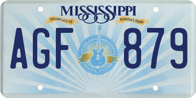 MS license plate AGF879