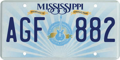 MS license plate AGF882