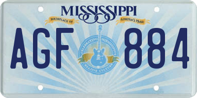 MS license plate AGF884