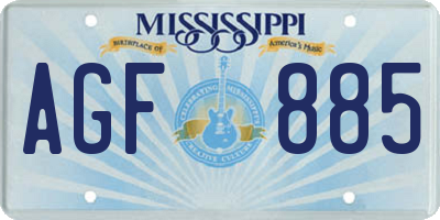MS license plate AGF885