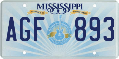 MS license plate AGF893