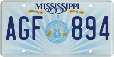 MS license plate AGF894
