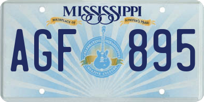 MS license plate AGF895