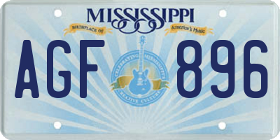 MS license plate AGF896