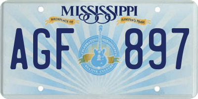 MS license plate AGF897