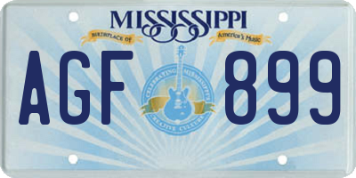 MS license plate AGF899