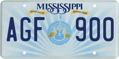 MS license plate AGF900