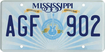 MS license plate AGF902