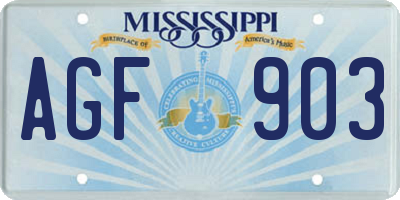 MS license plate AGF903