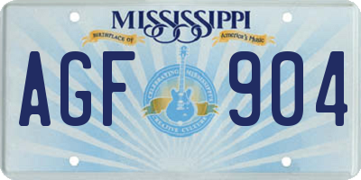 MS license plate AGF904