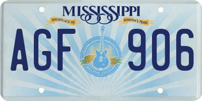 MS license plate AGF906