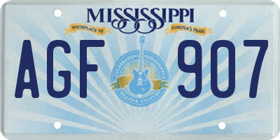 MS license plate AGF907