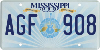 MS license plate AGF908