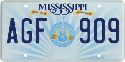 MS license plate AGF909