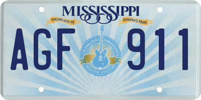 MS license plate AGF911
