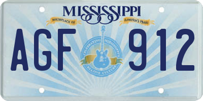 MS license plate AGF912