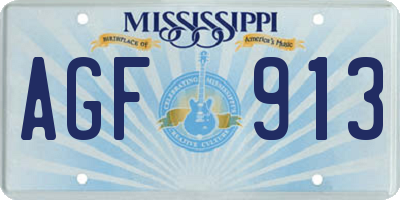 MS license plate AGF913