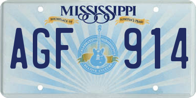MS license plate AGF914