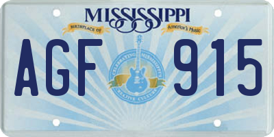 MS license plate AGF915