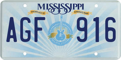 MS license plate AGF916
