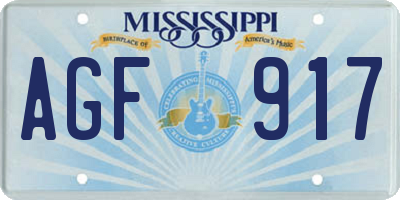 MS license plate AGF917