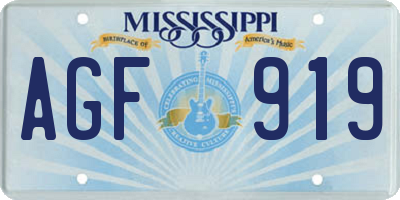 MS license plate AGF919