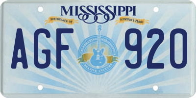 MS license plate AGF920