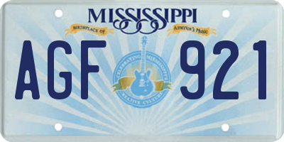 MS license plate AGF921