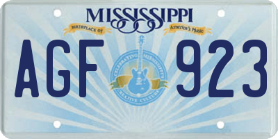 MS license plate AGF923