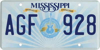 MS license plate AGF928