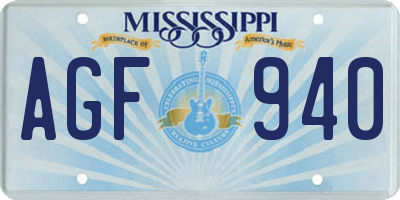 MS license plate AGF940