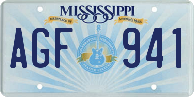 MS license plate AGF941
